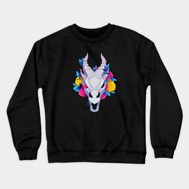 Overgrown Dragon Skull - Pan Crewneck Sweatshirt by WhisperingDusk